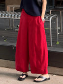 Semi-Elastic Waist Cropped Casual Trousers（Z3269）