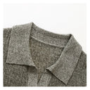 Collared Button-Up Knit Cardigan（Z3148）