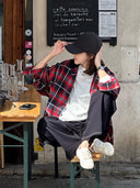 Vintage Plaid Hooded Shirt Jacket（Z3510）