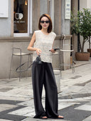 Elastic Waist Drape Straight Pants（Z3430）