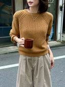 Crew Neck Raglan Sleeve Knit Sweater（Z3772）