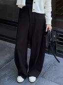 Curved Cut Relaxed Casual Pants（Z1436）