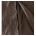 Faux Leather Slit Midi Skirt（Z3634）