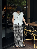 Versatile Loose Fit Plaid Pants