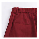 Semi-Elastic Waist Cropped Casual Trousers（Z3269）
