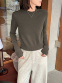 Ribbed Cropped Knit Sweater（Z3759）