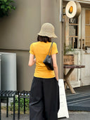 Crew Neck High-Stretch Short-Sleeve Top（Z3297）