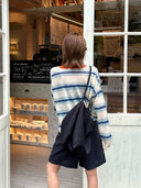 Contrast Stripe Knit Top（Z3249）