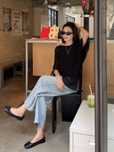 Irregular Hem Cape-Style French Top（Z3455）