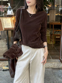 Elegant Velvet Long Sleeve Top（Z3620）