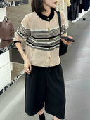 Striped Button Knit Cardigan（Z3761）