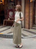 Frayed Hem Denim Skirt（Z3113）
