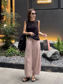 Draped Relaxed Fit Cropped Pants（Z2079）