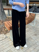 Velvet Elastic Waist Straight Pants（Z3752）