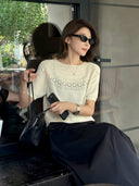 Neckline Panel Knit Top（Z3213）