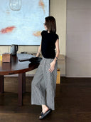 Textured Check Cropped Trousers（Z3341）