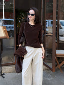 Elegant Velvet Long Sleeve Top（Z3620）