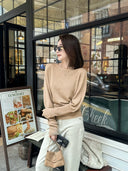 Cinched Waist Flattering Knit Top（Z3713）