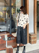 Color Block Polka Dot Knit Cardigan（Z3704）