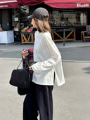 Lightweight Slit Long Sleeve Top（Z3380）