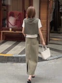 Frayed Hem Denim Skirt（Z3113）