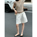 Pleated Silhouette Casual Shorts（Z3282）