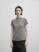 Comfortable Semi-Turtleneck Short-Sleeve T-Shirt (Z459)