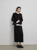 Textured elegant midi skirt