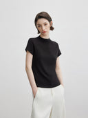 Comfortable Semi-Turtleneck Short-Sleeve T-Shirt (Z459)