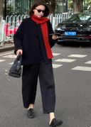 Relaxed Elastic-Waist Ankle Pants（Z2375）