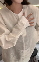 Crew Neck Loose Breathable Shirt (Z1608)